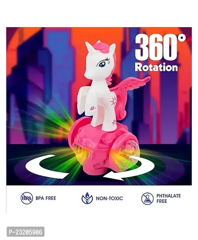 Musical Dancing Toys For Kids 360 Degree Rotating Bump N Go Action Unicorn LightSound Moving Crawling Toys For Kids-thumb3