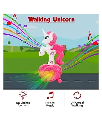 Musical Dancing Toys For Kids 360 Degree Rotating Bump N Go Action Unicorn LightSound Moving Crawling Toys For Kids-thumb1