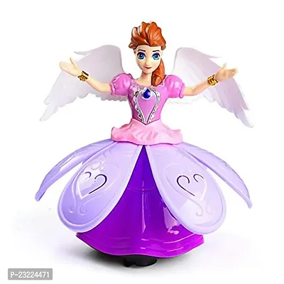 Dancing Miracle Princess Toy Doll with Wings Interactive Revolving Cute Doll Colorful LED Lights and Music for Girls