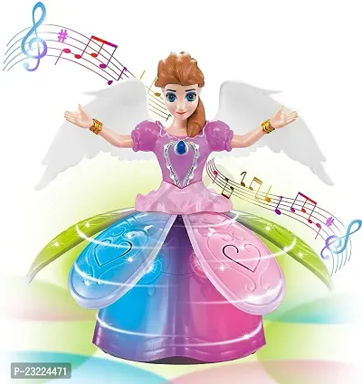 Dancing Miracle Princess Toy Doll with Wings Interactive Revolving Cute Doll Colorful LED Lights and Music for Girls-thumb3