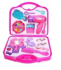 Combo of Carry Along Toy for Kids Girl Kids Sky Blue Doctor Set +Pink Beauty Set-thumb1