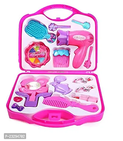 Combo of Carry Along Toy for Kids Girl Kids Sky Blue Doctor Set +Pink Beauty Set-thumb2