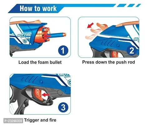 Blaze Storm Soft Bullet Gun with 10 Foam Bullets  10 Suction Dart Bullets for Kids-thumb5