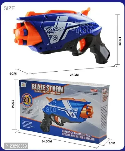 Blaze Storm Soft Bullet Gun with 10 Foam Bullets  10 Suction Dart Bullets for Kids-thumb3