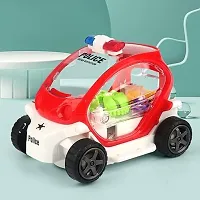 Transparent Gear Police Car Toys for Kids with Bump  Go Action for Kids Light  Sound Toys (Pack of 1)-thumb3