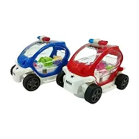 Transparent Gear Police Car Toys for Kids with Bump  Go Action for Kids Light  Sound Toys (Pack of 1)-thumb2