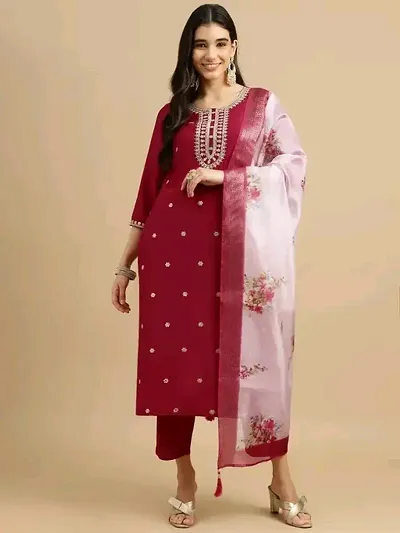 Cotton kurta bottom with dupatta