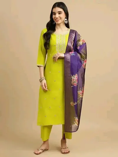 Cotton kurta bottom with dupatta