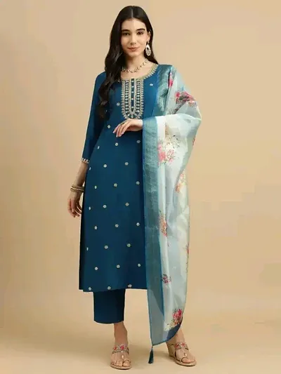 Cotton kurta bottom with dupatta