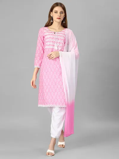 Rayon Kurta bottom and duppat sets