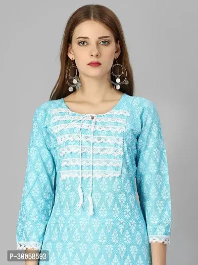 Rayon Printed Kurta Set With Dupatta Sky Blue-thumb4