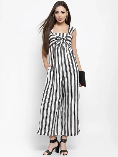 Stylish Rayon Striped Jumpsuit For Women