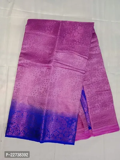 Stylish Silk Blend Pink Embellished Saree with Blouse piece-thumb0