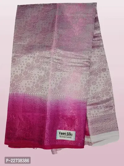 Stylish Silk Blend Pink Embellished Saree with Blouse piece-thumb0