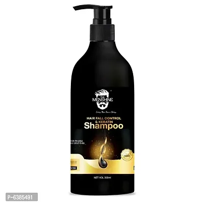 The Menshine Hair Fall Control and Keratin Shampoo 300 Ml | Stronger Hair - Anti Hair Fall For Damaged Hair | Paraben and Sulphate Free For Men