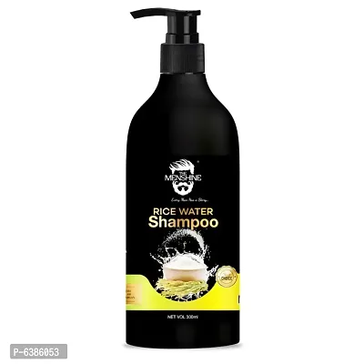 The Menshine Rice Water Shampoo - Strength and Growth Formula - Free From Mineral Oils, Sulphates and Paraben - For All Hair Types - 300 Ml | Rich In Natural Protein || Volumizes Hair | Cleans Scalp-thumb0