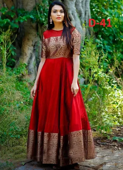 Festive Wear Silk Ethnic Gown