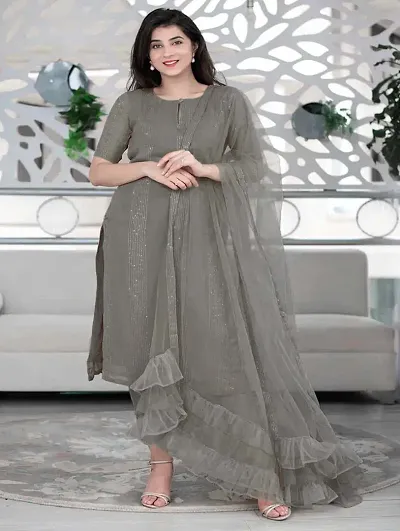 Salwar Suit With Naylon Mono Net Dupatta