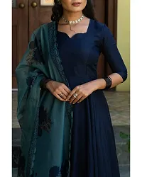 Midnight Blue Upada Gown With Dupatta-thumb1