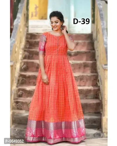 Trendy Women Chanderi Silk Ethnic Gown