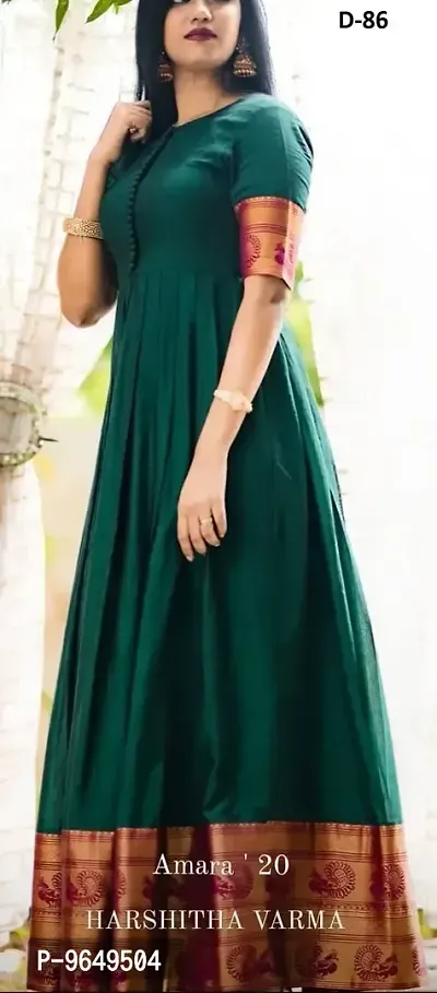 Trendy Women Taffeta Silk Ethnic Gown