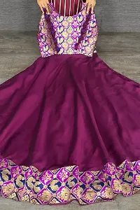 Elegant Magenta Jacquard Georgette Gown For Women-thumb2