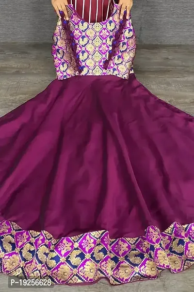 Elegant Magenta Jacquard Georgette Gown For Women-thumb3