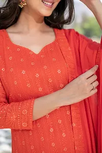 Orange Heavy Thread Work Long Kurta Set-thumb1