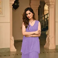 Stylish Purple Georgette Embellished Kurta Bottom Set For Women-thumb2