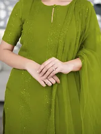 Green Yellow Salwar Suit With Naylon Mono Net Dupatta-thumb2