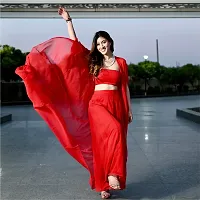 Red Georgette Three Piece Set-thumb1