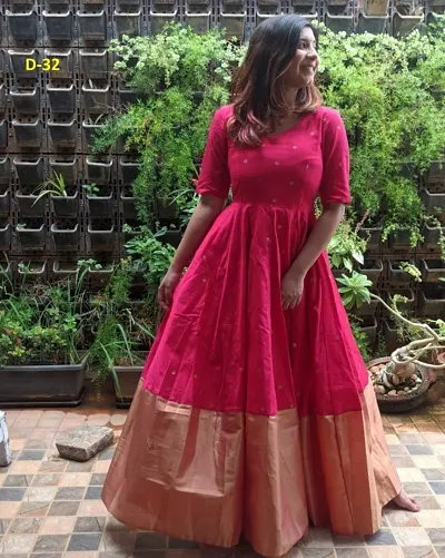 Festive Wear Taffeta Silk Stitched Gown