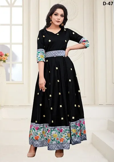 Festive Wear Silk Ethnic Gown