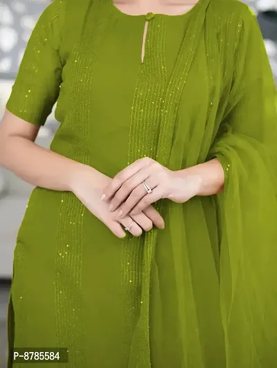 Green Cotton Woven Design Kurtas For Women-thumb2