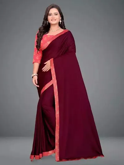 Stylish Women Lycra Saree with Blouse Piece