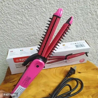 Professional Hair curler straightner and crimper (3 in1 )machine  Pack of 1 Pink