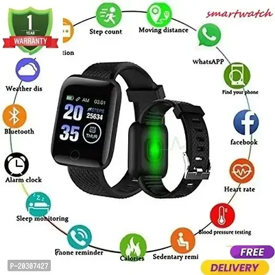 ID116 Fitness Smart Band Activity Tracker Smartwatch with Sleep Monitor, Step Tracking, Heart Rate Sensor for Men, Women, Kids (Black)-thumb0
