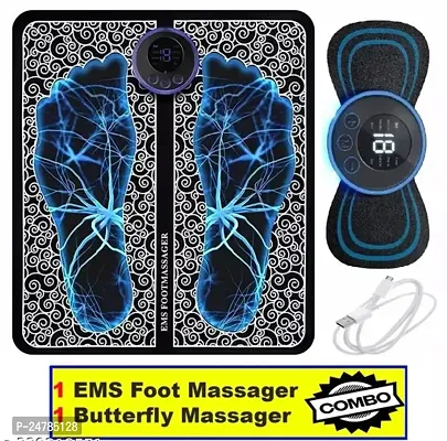 Full Body Massager with Butterfly mini Massager and EMS Foot massager for neck and body Pain relief-thumb0