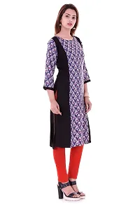 Vaidiki Blue Color Floral Printed Rayon Designer Straight Long Kurti for women-thumb3