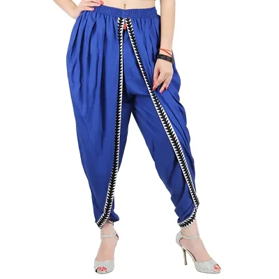Buy Womens Royal Blue Dhoti Harem Pant - Lowest price in India| GlowRoad