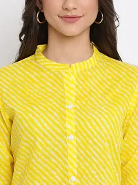 Indian Knots-Women Yellow Cotton Printed Tunic_1202KB685Y S-thumb4