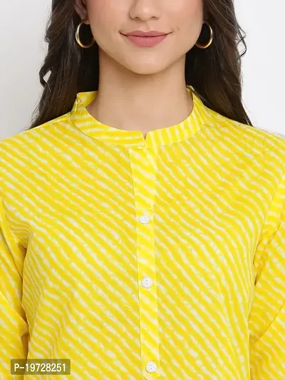 Indian Knots-Women Yellow Cotton Printed Tunic_1202KB685Y S-thumb5