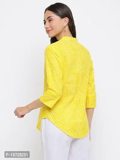 Indian Knots-Women Yellow Cotton Printed Tunic_1202KB685Y S-thumb3