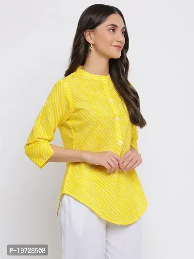 Indian Knots-Women Yellow Cotton Printed Tunic_1202KB685Y L-thumb2