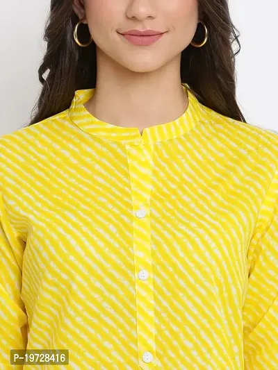 INDIAN KNOTS-Women Yellow Cotton Printed Tunic_1202KB685Y-thumb5