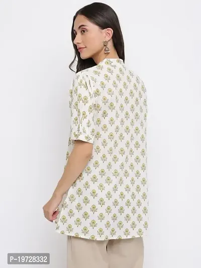 Indian Knots Off White  Yellow Cotton Printed Tunic_10-01-STOP405 L-thumb4