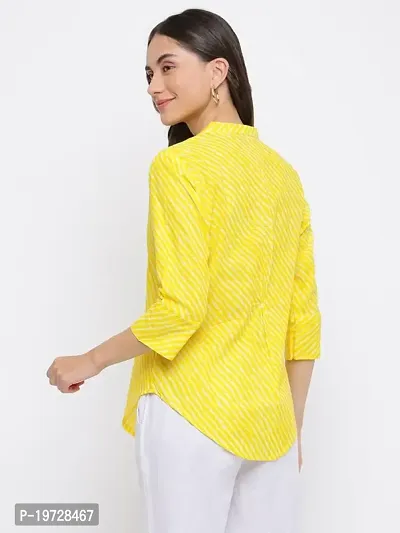 Indian Knots-Women Yellow Cotton Printed Tunic_1202KB685Y XL-thumb3