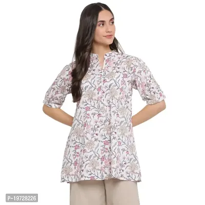 Indian Knots White and Pink Printed Tunic_10-01-STOP205 L-thumb0