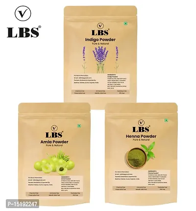 LBS Natural and Pure Indigo Powder  Herbal Henna Powder with Amla Powder,for Healthy, Shining Hair  Growth Powder, Hair Care, Wash, Healthy Scalp, Nourishment, Mask,