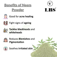 LBS Rose Petal Powder, Orange Peel Powder, Neem Leaf Powder And Kasturi Turmeric Powder for Face and Skin Care (100gm Each Packet)-thumb1